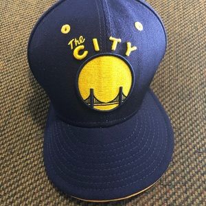 Golden State Warriors blue and yellow hat